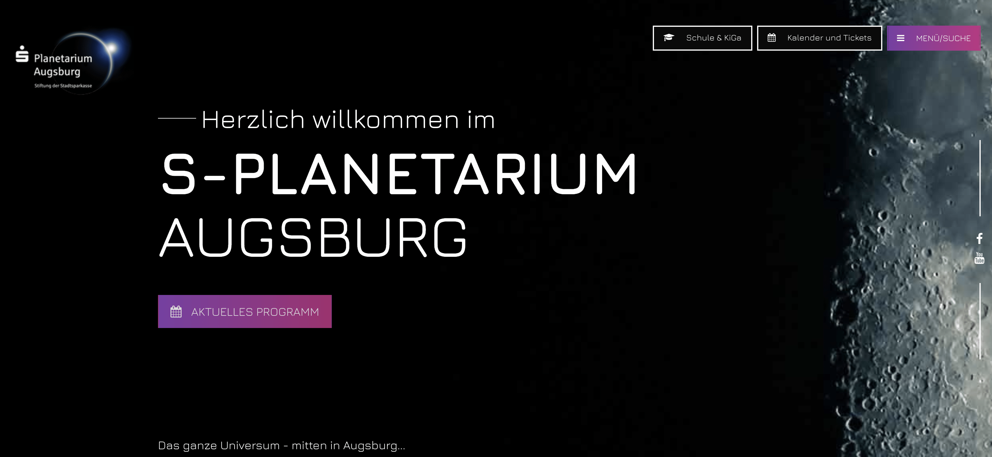 Webdesign S-Planetarium Augsburg
